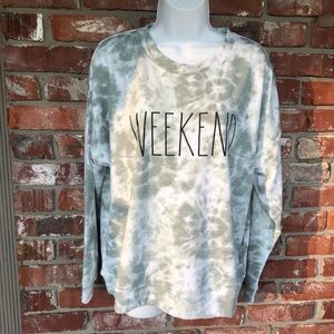 Rae Dunn tie dye "weekend" sweatshirt size L